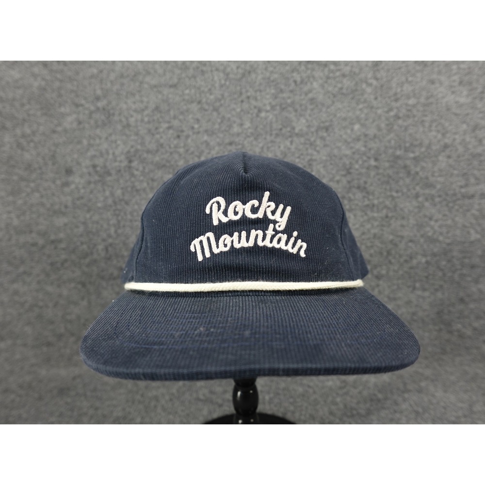 Parks Project Rocky Mountain Hat Unisex OS Navy Blue Corduroy Rope Snapback